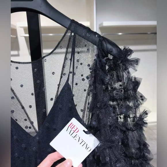 US 8 RED VALENTINO Tiered Glittered Tulle Maxi Dress NWT - Picture 8 of 14